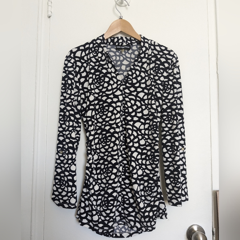 Black and White Karl Lagerfeld Women's Top